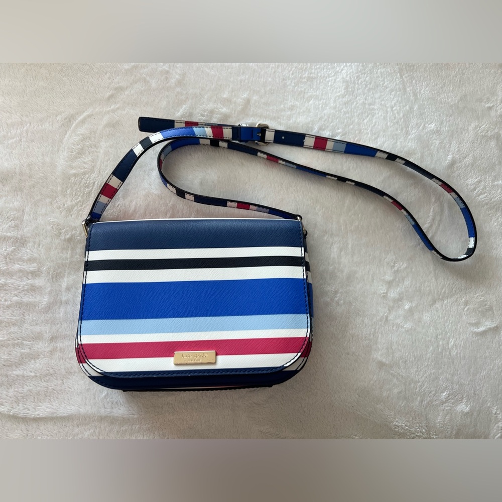 Striped Kate Spade crossbody purse